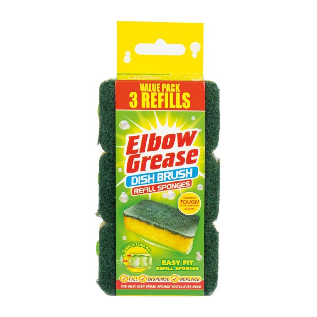 Elbow Grease Dish Brush Refill Sponges (3 Pack
