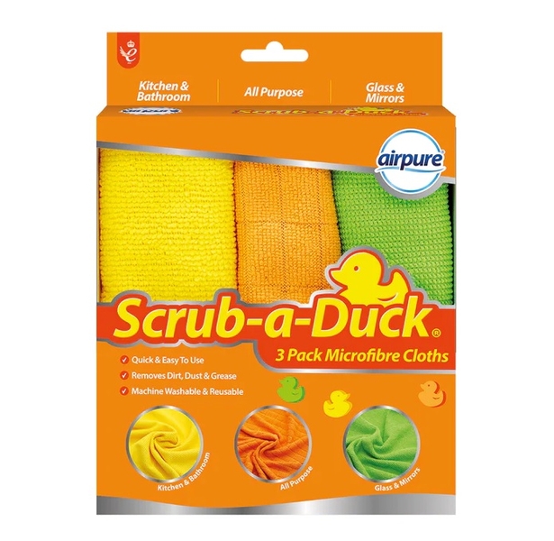 AIRPURE SCRUB A DUCK MICROFIBRE CLO 3PK